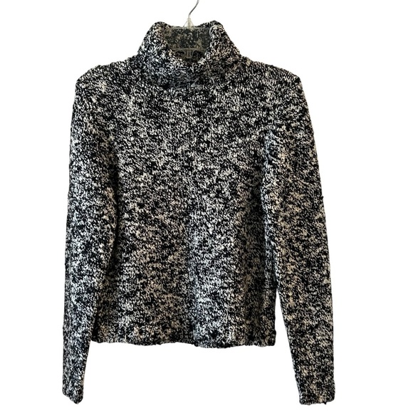 Ann Taylor Small Fall Winter Wool Black and White Turtleneck Sweater - Picture 1 of 4